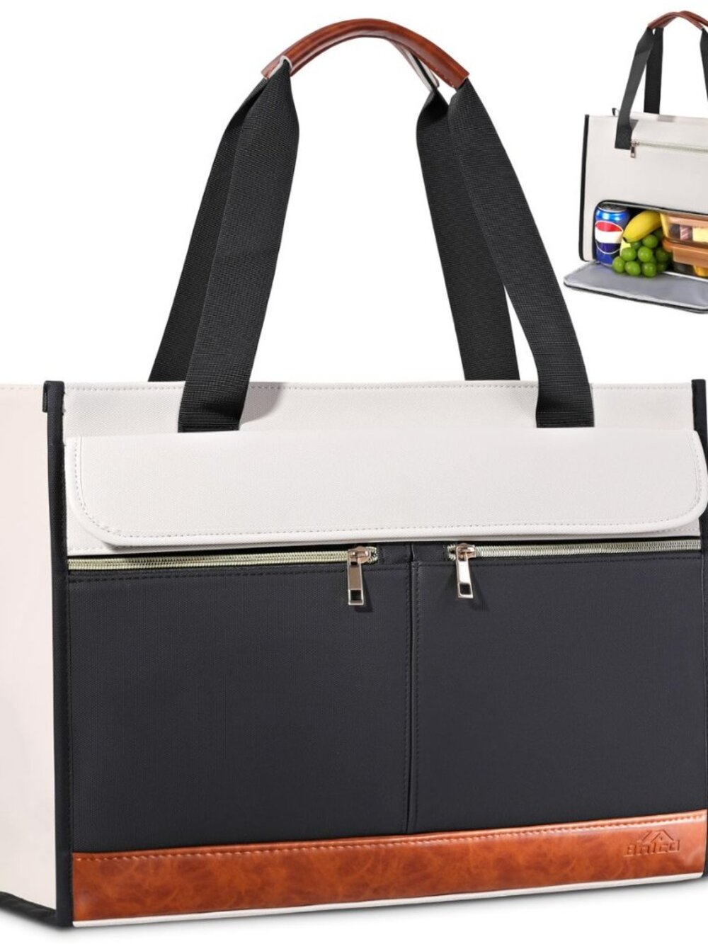 Lunch Tote Bag for Women - 15.6 Inch Laptop Work Bag with Insulated Lunch